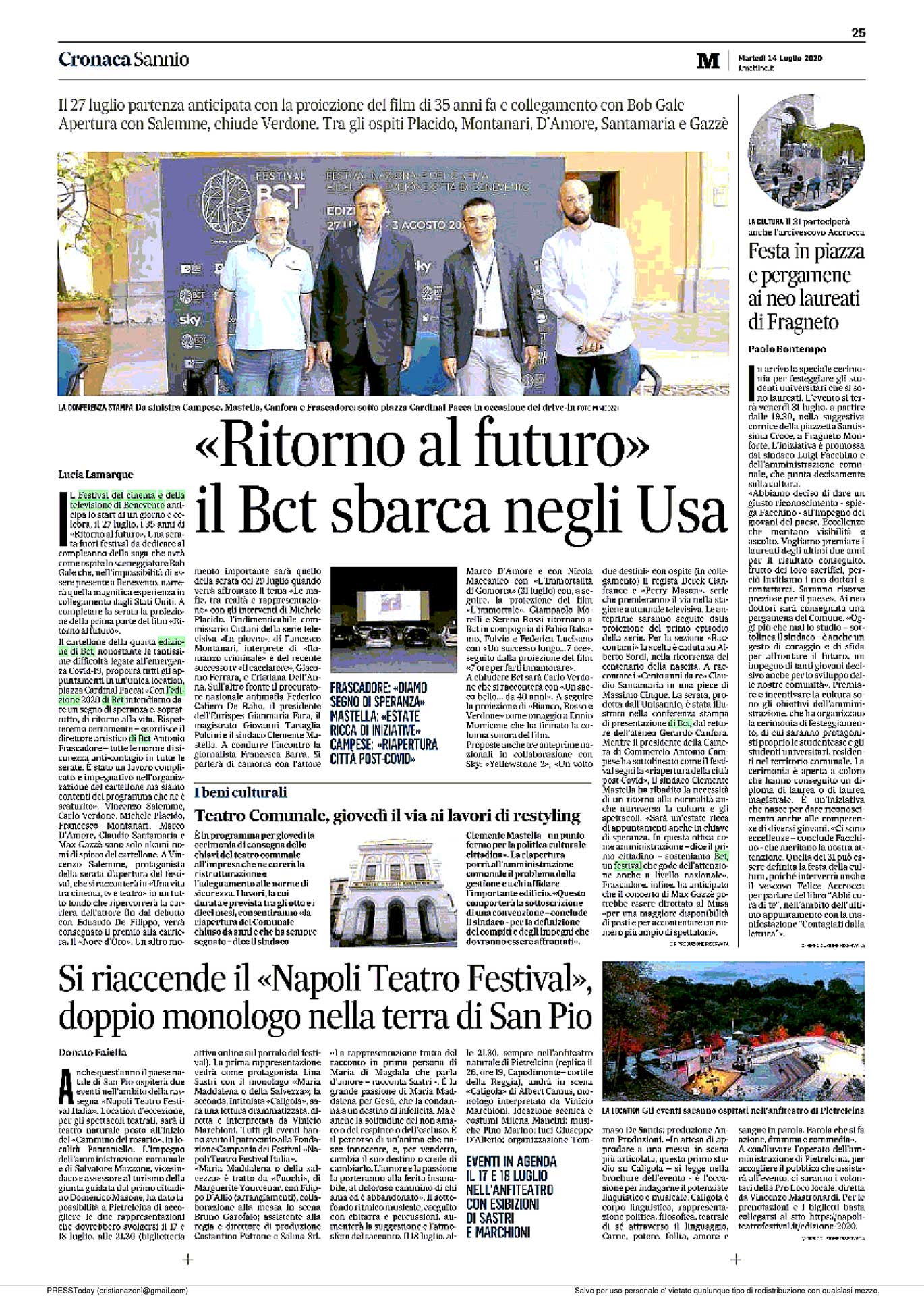 Rassegna Stampa BCT Festival 2020